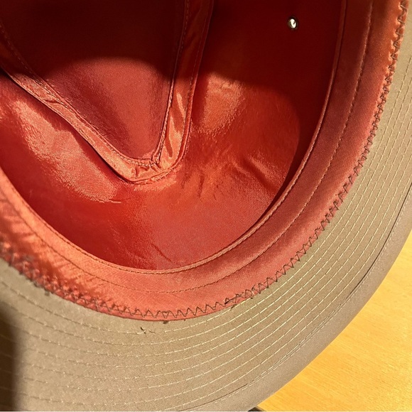 Vintage United Hatters Cap & Millinery Fedora Hat w Pleated Ribbon USA Size L - Picture 6 of 10